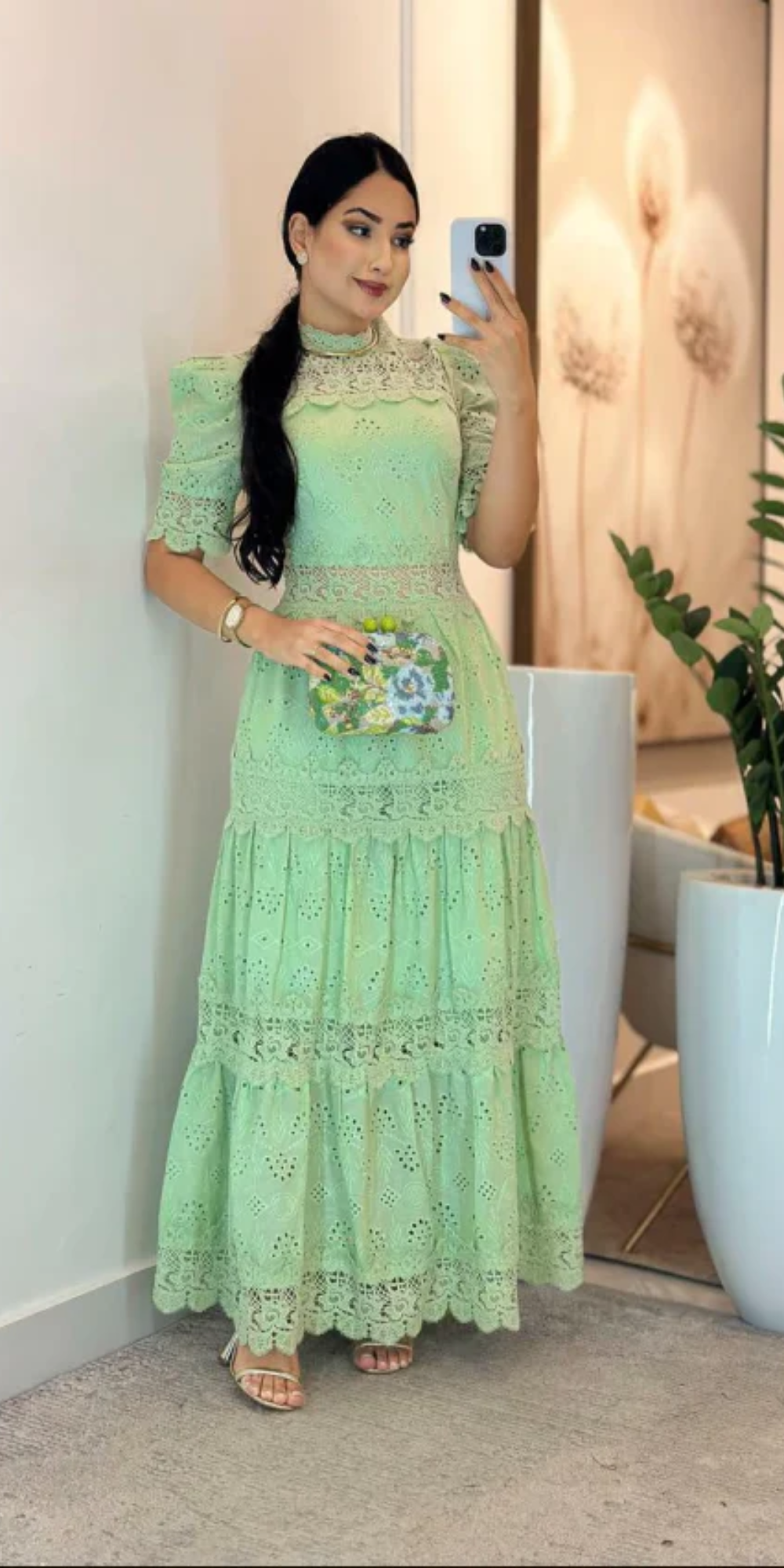 Vestido Laser com Guipir