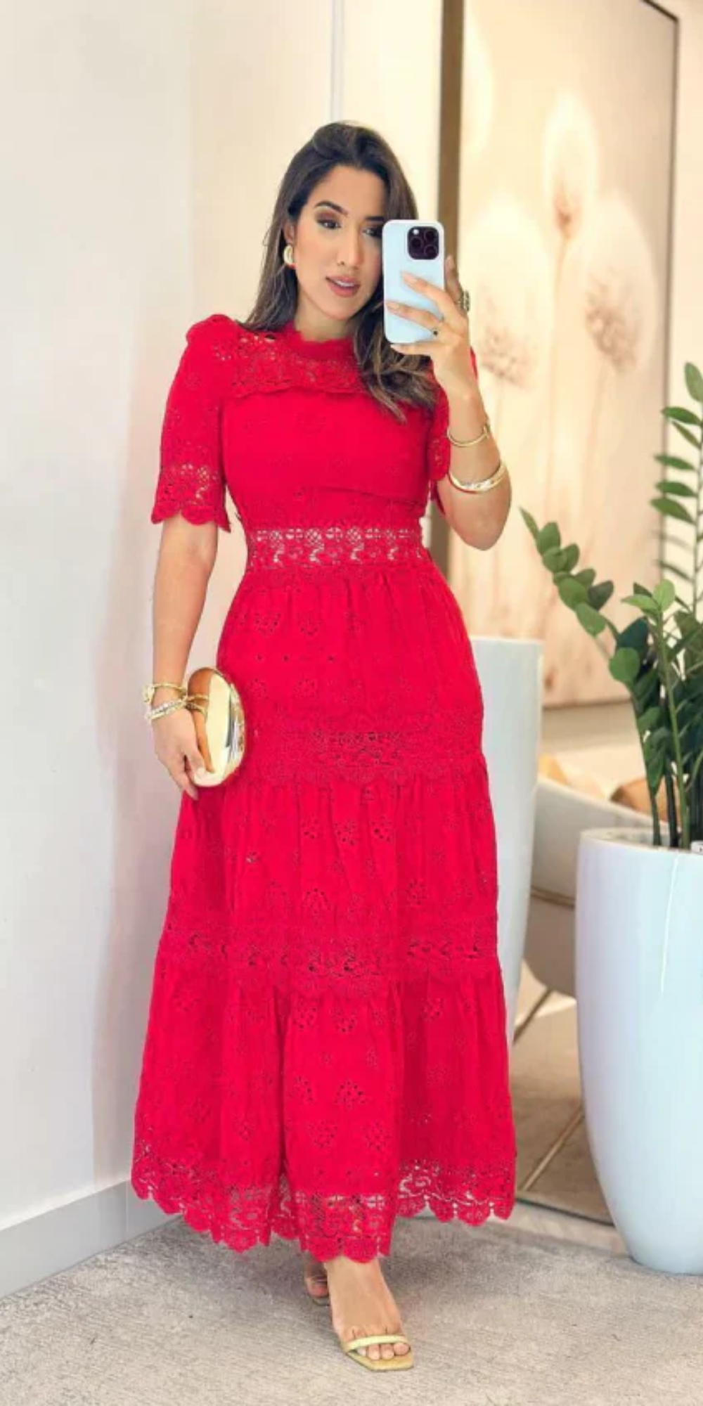 Vestido Laser com Guipir